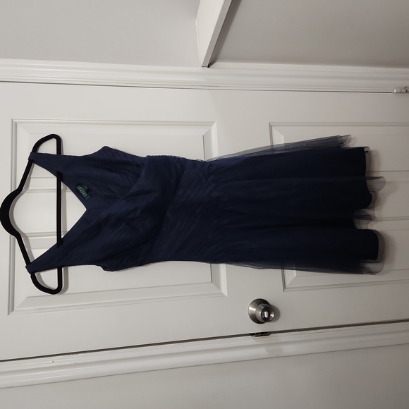 RALPH LAUREN Blue Pleated Tulle Evening dress - Picture 9 of 13